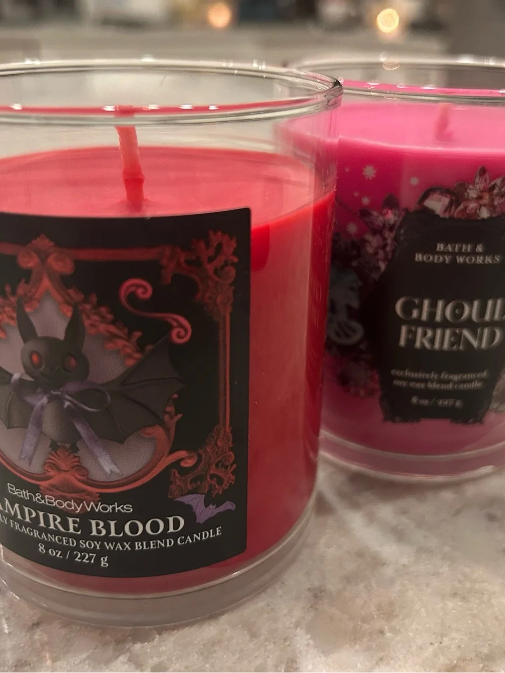 “New” Bath & Body Works Vampire Blood & Ghoul Friend Single Wick Candles 8 oz